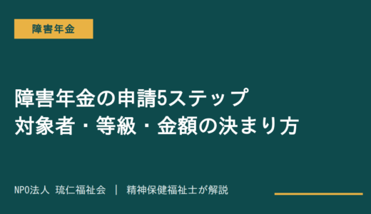 障害年金の申請5ステップ｜対象者・等級・金額の決まり方を精神保健福祉士が解説